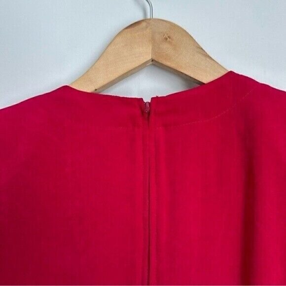 Vintage Red Dress size 8 Short Sleeve Asian Inspired - Picture 9 of 10
